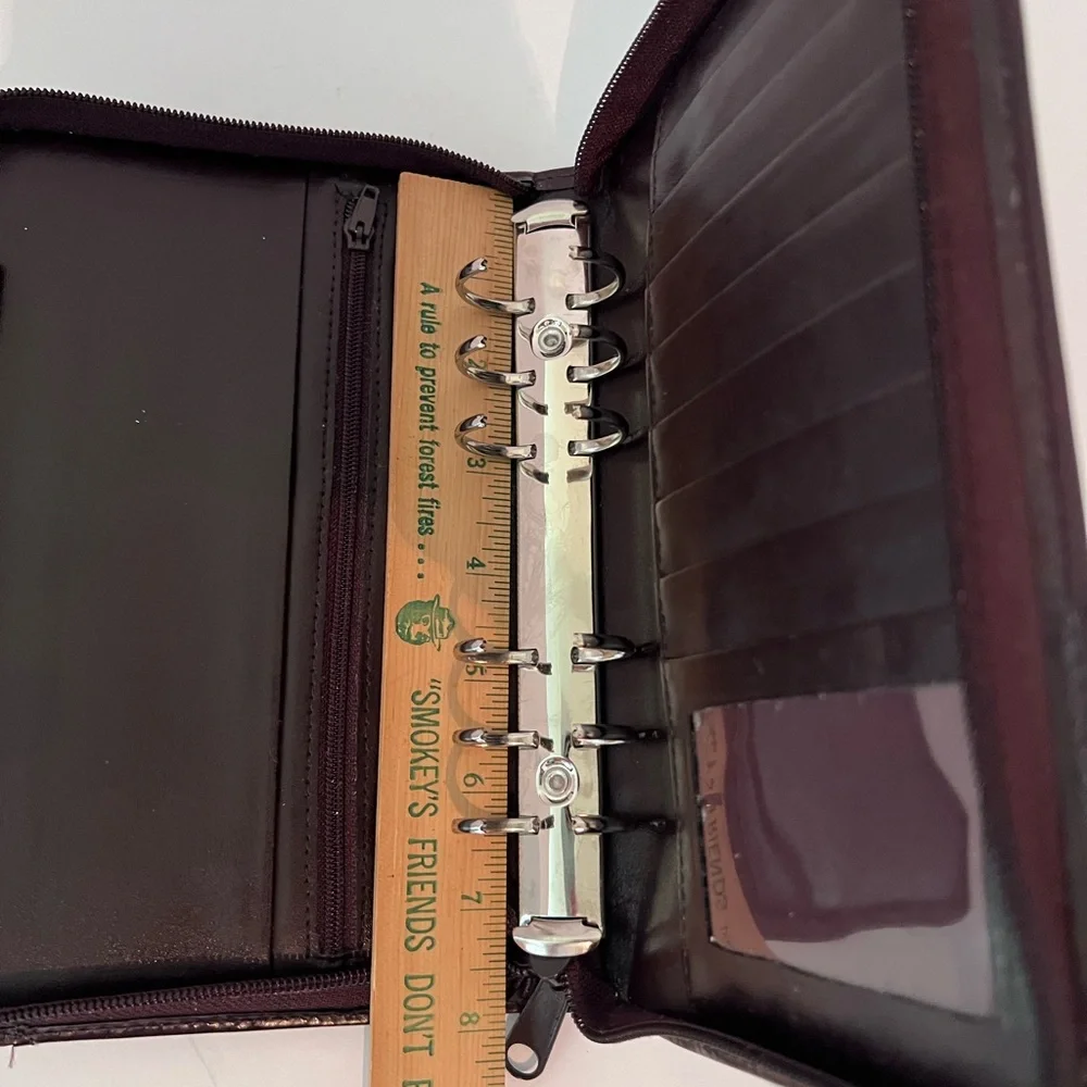 Mundex Portfolio Day Planner Wallet Cards Organizer Binder Top Grain Leather